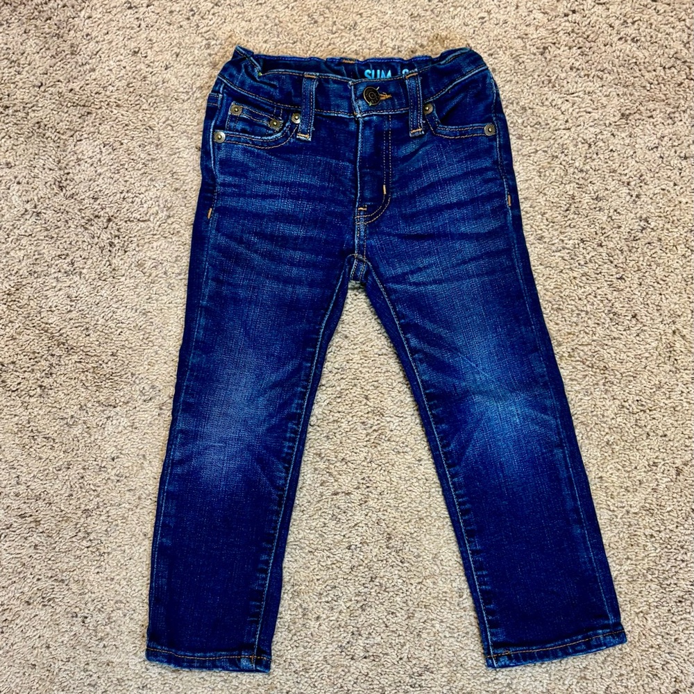 Crew Cuts Dark Blue Denim Kids Jeans, size 3.